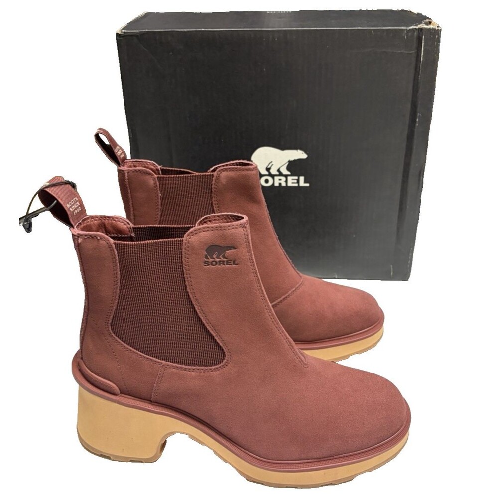 Sorel Women's Hi Line Heel Round Toe Slip On Boots Size 11 Spice Tawny Buff NIB